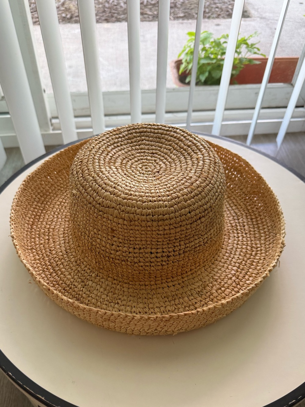 lack of color raffia cruiser tan dome boater straw sun hat flicked edge medium
